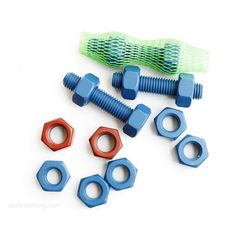 Teflon Blue Stud Bolts Kelautan Anti Korosi Khusus Penggunaan