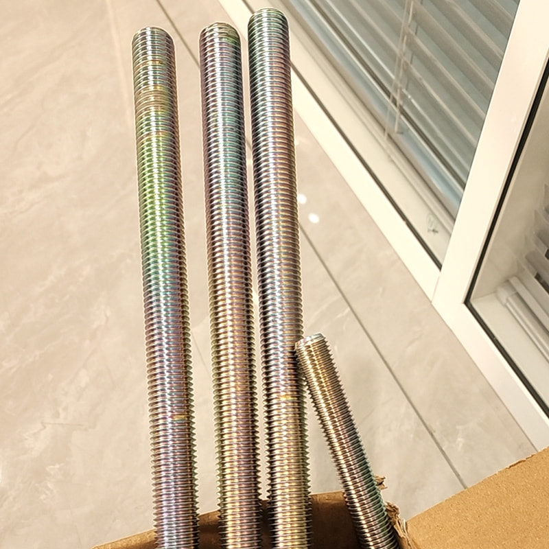 M16*300 Baja Karbon Kelas 8.8 PTFE Kancing Berulir Sepenuhnya Dilapisi Biru