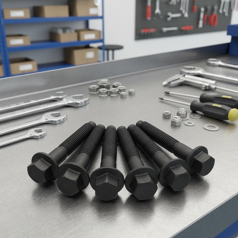 M8×40 Baja Karbon Kelas 8.8 Baut Flange Kepala Silinder Hitam M8×40 Baja Karbon Kelas 8.8 Baut Flange Kepala Silinder Hitam
