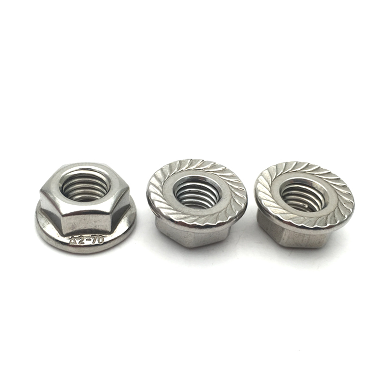 Mur Flange Hex Polos 304 Baja Tahan Karat Mur Anti Selip Mur Flange Hex Polos 304 Baja Tahan Karat Mur Anti Selip