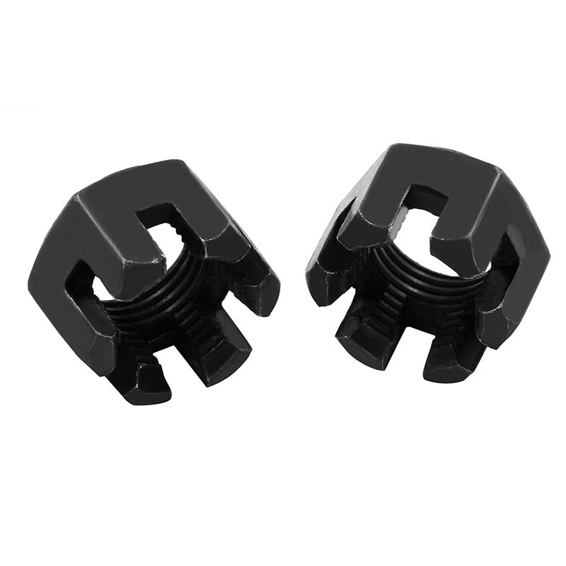 M16×1.5 Kelas 4.8 Baja Karbon Mur Kastil Berlubang Oksida Hitam DIN 935